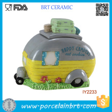 Cute Car Ceramic Camper Cookie Jar